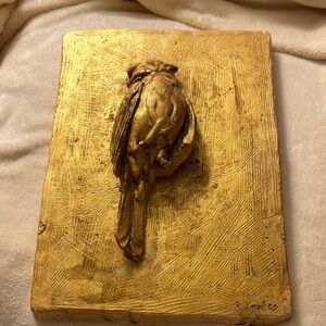 Gold Bird Relief Wall Art